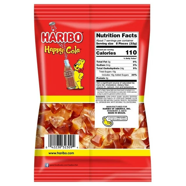 Haribo Happy Cola Bottle Gummi Candy
