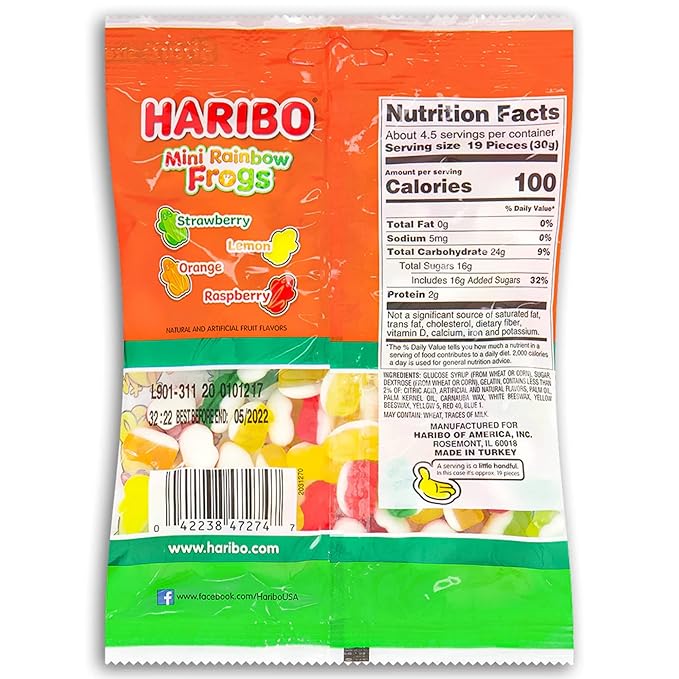 Haribo Rainbow Frogs Mini Gummi Candy