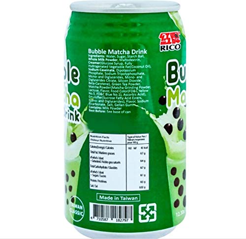 Rico Bubble Tea w/ Tapioca - Matcha