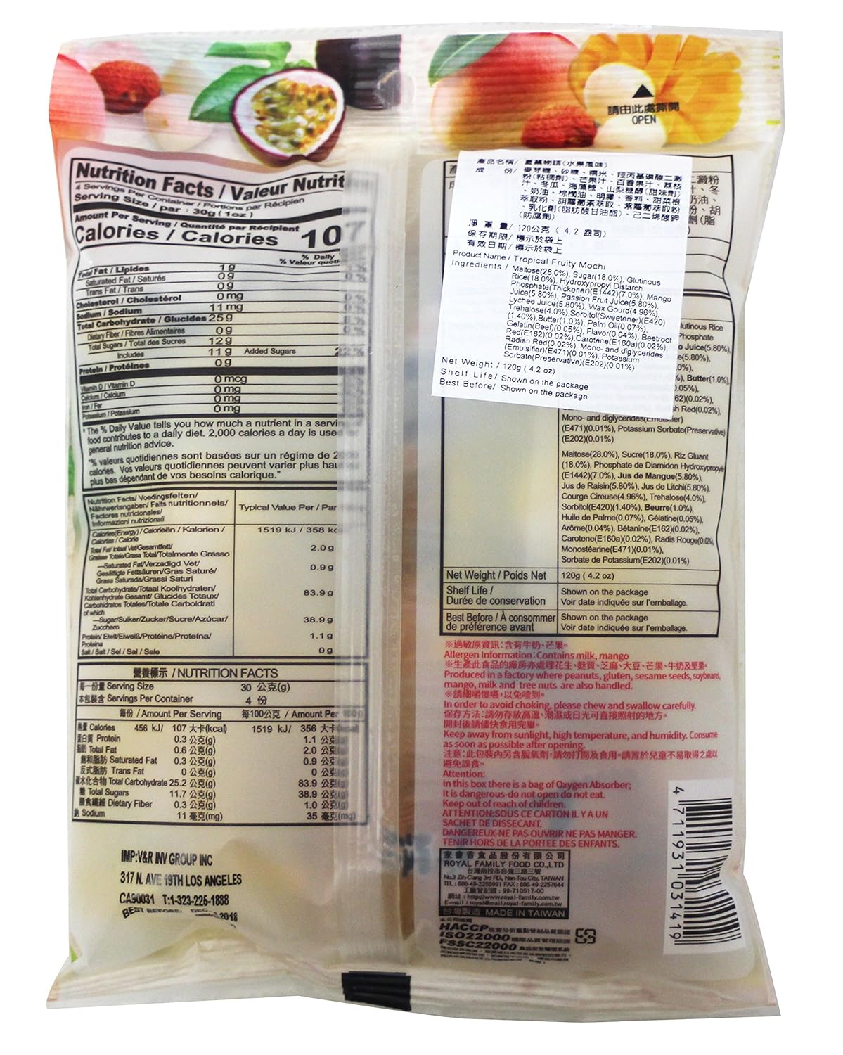 Royal Family Tropical Fruit Mochi