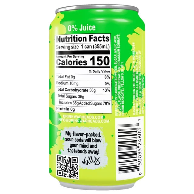 Warheads Soda Can (Green Apple)