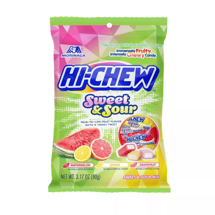 Hi-Chew Japanese Chewy Candy - Sweet & Sour Mix (Grapefruit, Lemon, Watermelon)