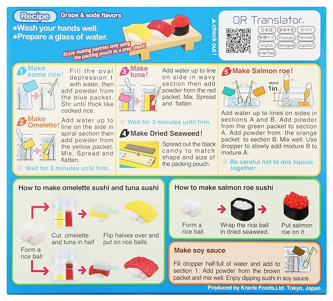 Kracie Popin' Cookin' Diy Japanese Candy Kit, Tanoshii Sushi Shop