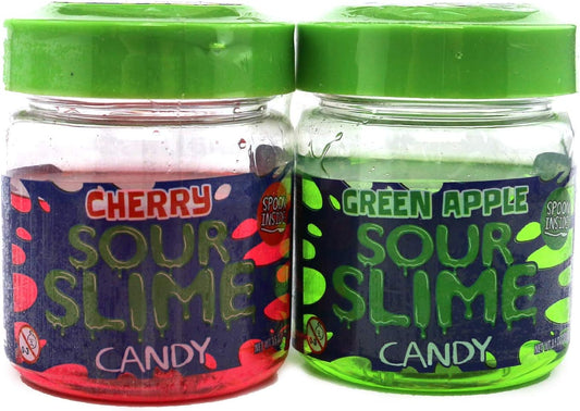 Slime Sour Candy (Green Apple & Cherry) w/ Spoon