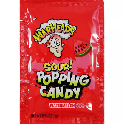 Warheads Popping Candy, Sour Pop Rocks Candy (Blue Raspberry, Green Apple, Watermelon)