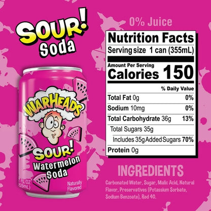 Warheads Soda Can (Watermelon)