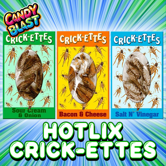 Hotlix Cricket Seasoned Snacks - Set of 3 Boxes (Bacon & Cheddar, Sour Cream & Onion, Salt & Vinegar)