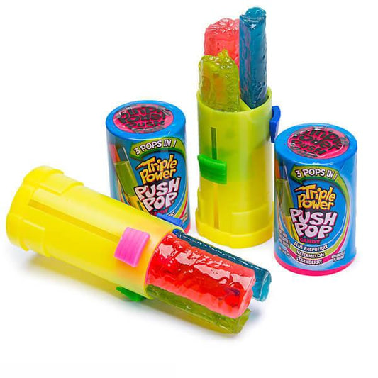Push Pops - Triple Power (Blue Razz Watermelon Strawberry) - 2 Pack Set